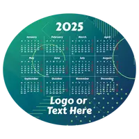 Abstract Oval Calendar Mouse Pad