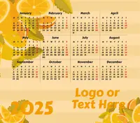 Mandarins Oranges Rectangle Calendar Mouse Pad