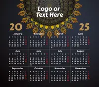 Ornate Oriental Mandala Calendar Mouse Pad