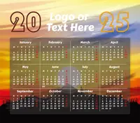 Sunset Rectangle Calendar Mouse Pad