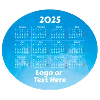 Water Blue Oval Calendar Mouse Pad